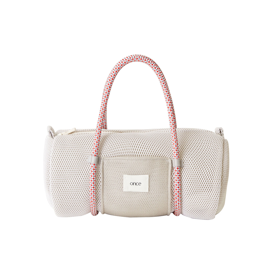 Once Beige Mesh Duffel Bag