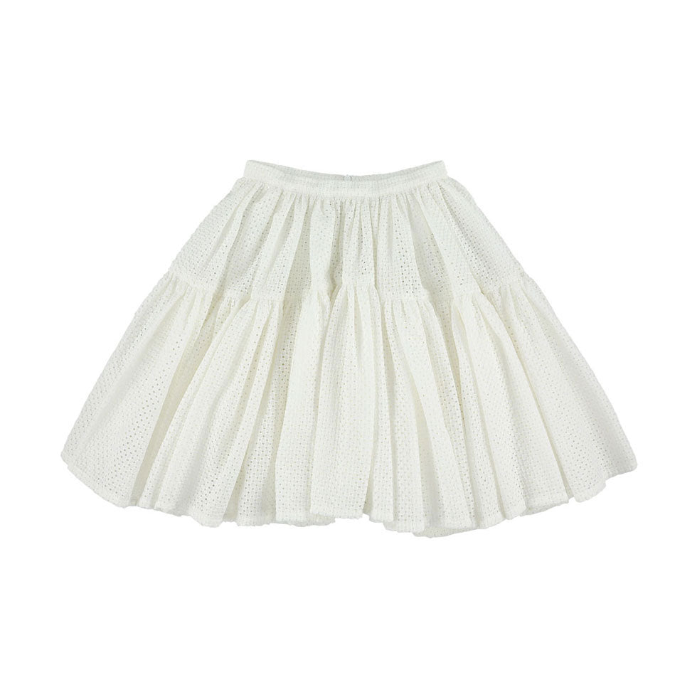 Caroline Bosmans White Embroidered Puff Skirt