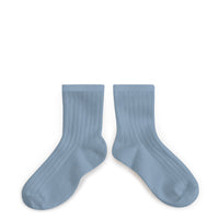 Collegien La Mini - Ribbed Ankle Socks - Azure blue