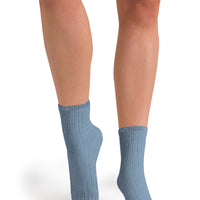 Collegien La Mini - Ribbed Ankle Socks - Azure blue