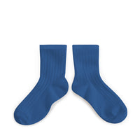 Collegien La Mini - Ribbed Ankle Socks - Sapphire Blue
