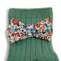 Collegien Celadon Green Beatrice Liberty Bow Ankle Socks