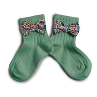 Collegien Celadon Green Beatrice Liberty Bow Ankle Socks