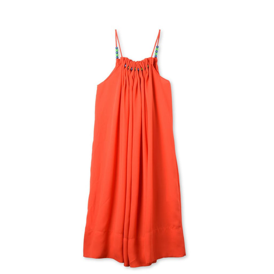 Stella Red-Orange Beaded Dress - Ladida