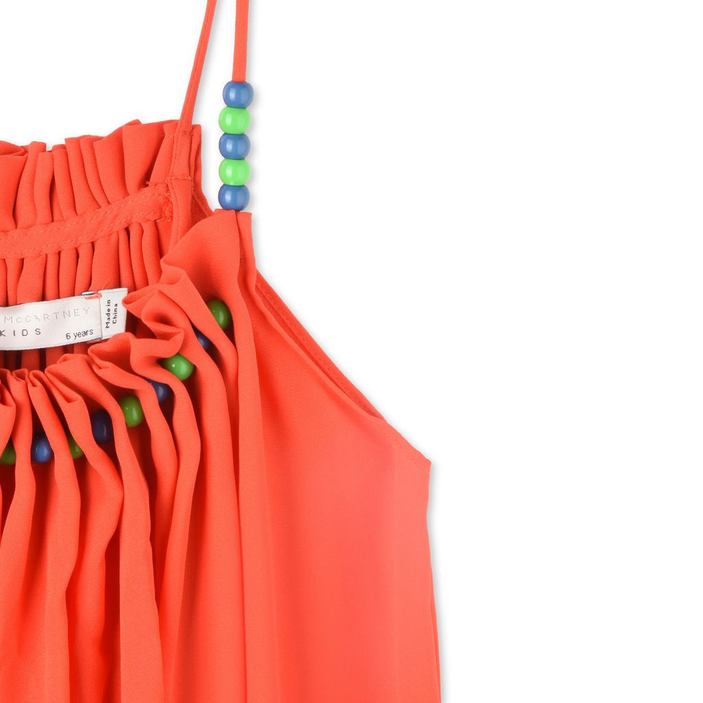 Stella Red-Orange Beaded Dress - Ladida