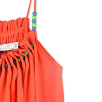 Stella Red-Orange Beaded Dress - Ladida