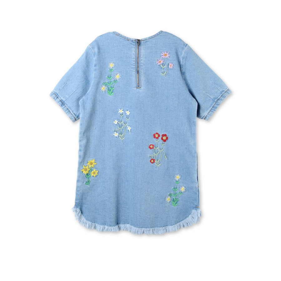 Stella Denim Embroidered Shift - Ladida