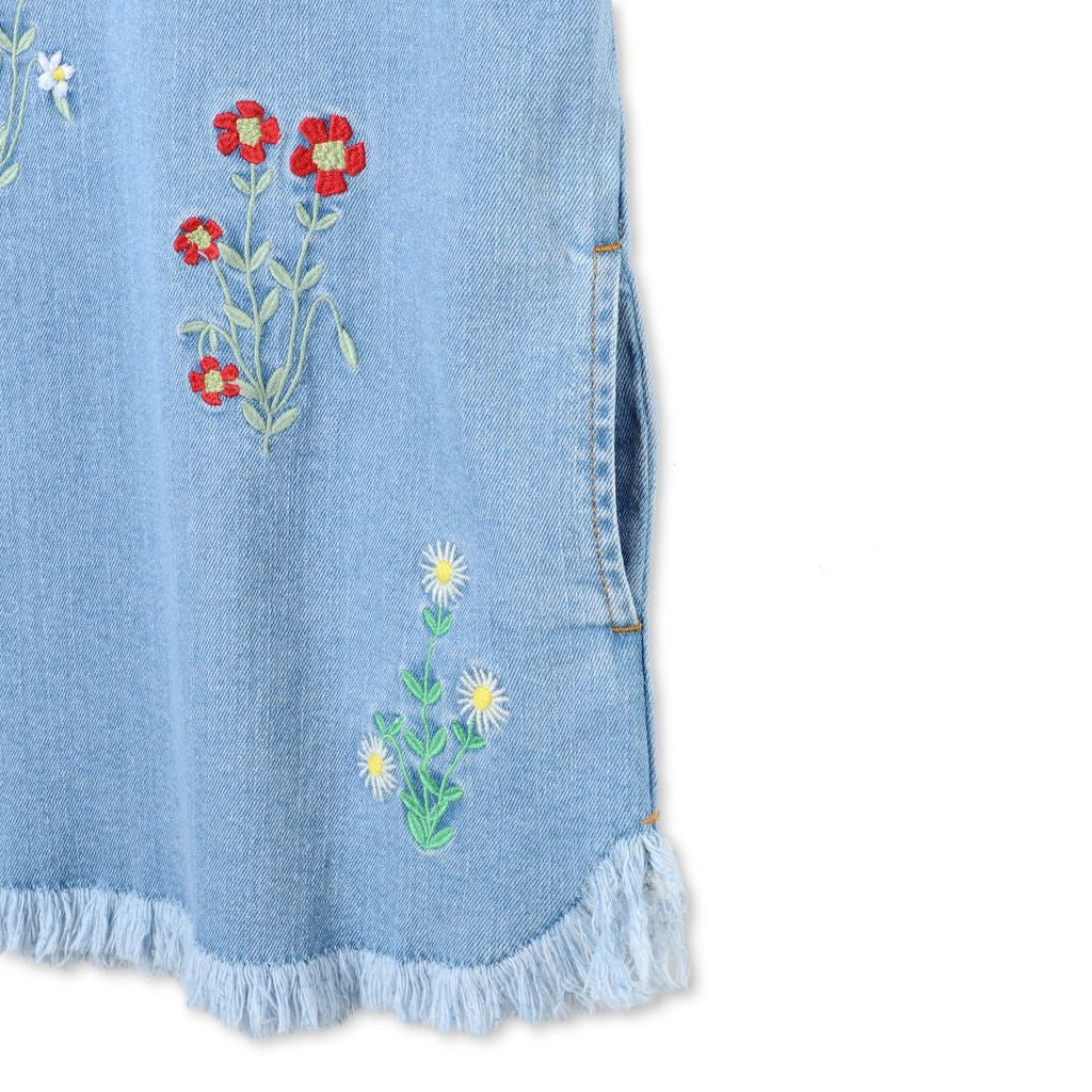 Stella Denim Embroidered Shift - Ladida