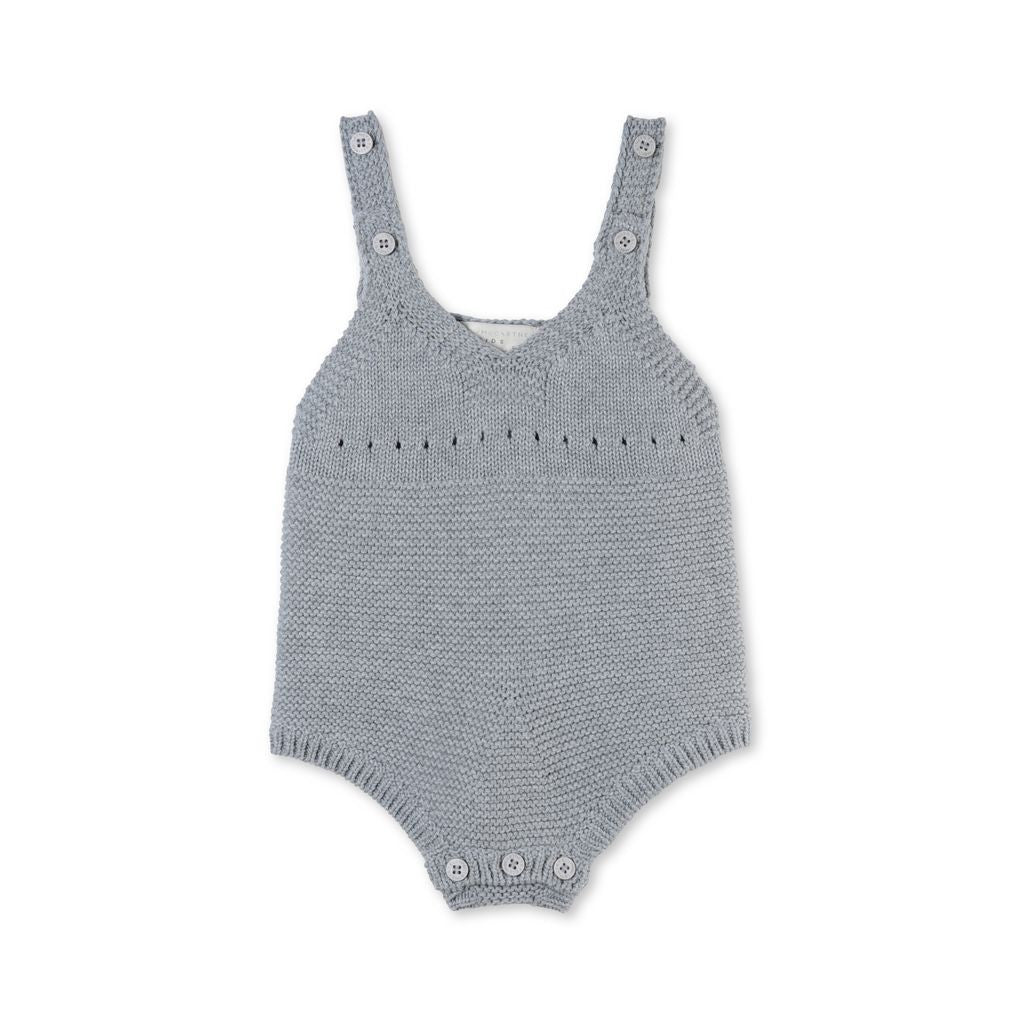 Stella Grey Knit Classic Romper - Ladida