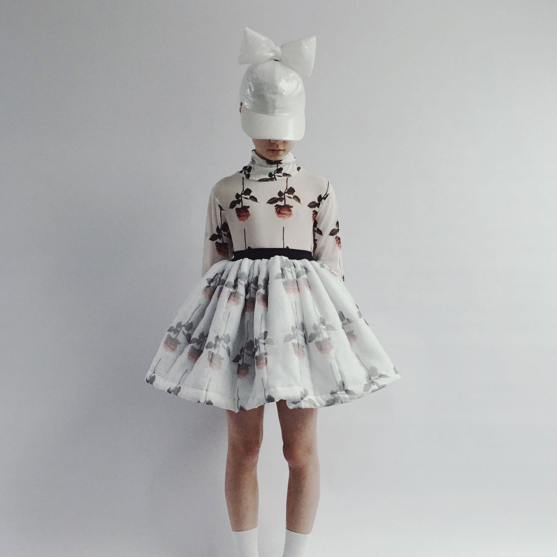 Caroline Bosmans Roses Mesh Turtleneck
