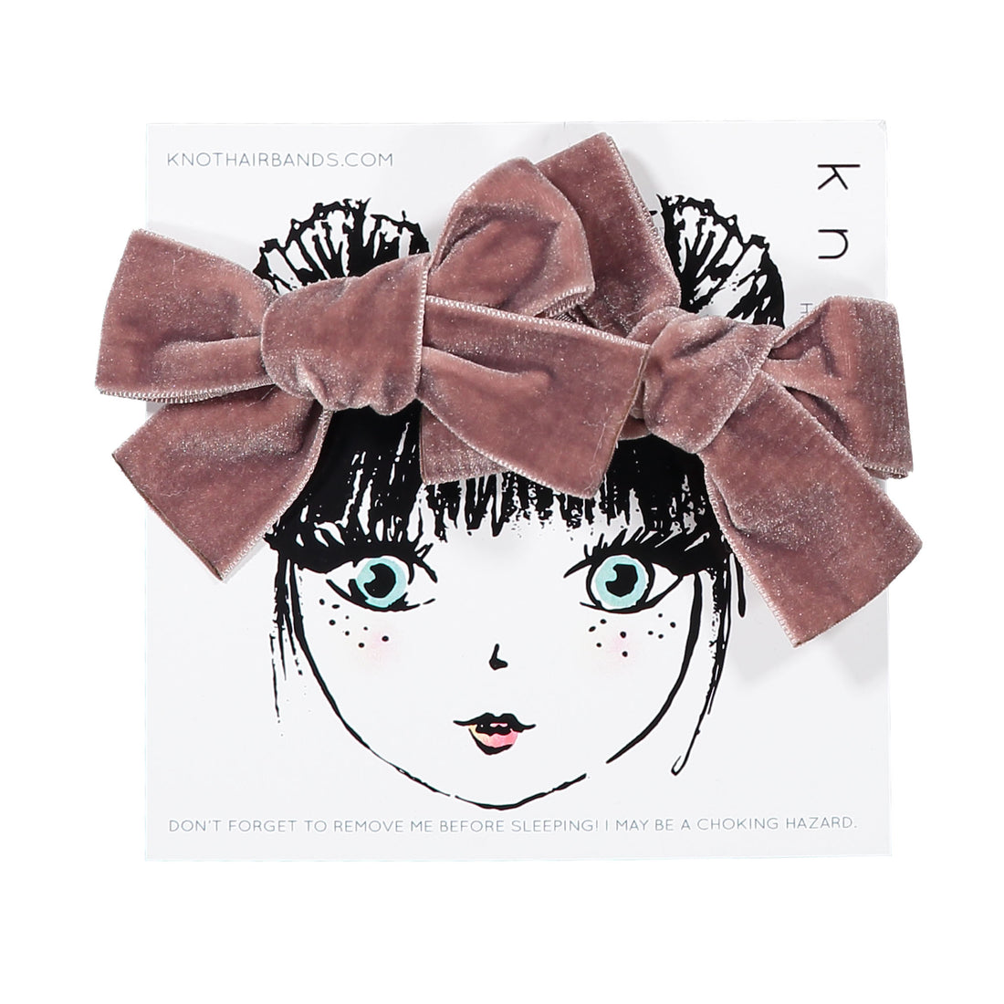 Knot Hairbands Velvet Ribbon Bow Clip Set // Powder Purple