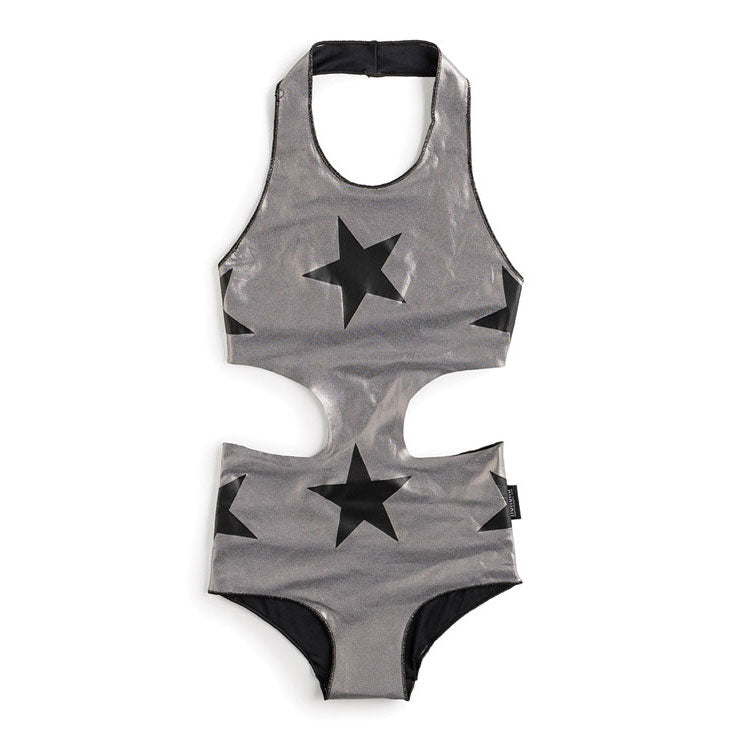 NUNUNU Metallic Grey Star Swimsuit