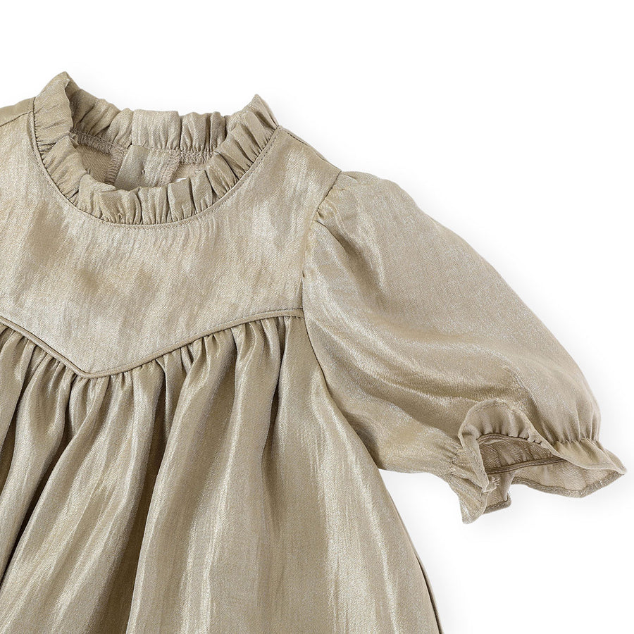 Bene Bene Gold Frill Pearl Dress