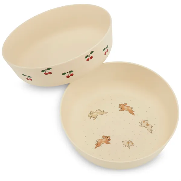 Konges Slojd Cherry/Petit Lapin 2 Pack Bowl