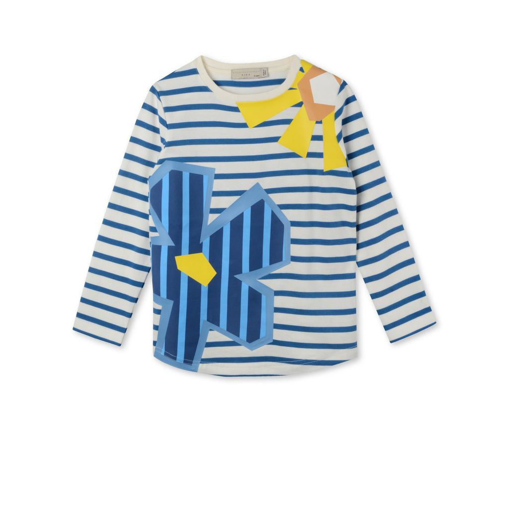 Stella Blue Striped Floral Top - Ladida