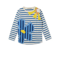 Stella Blue Striped Floral Top - Ladida