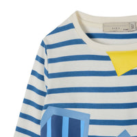 Stella Blue Striped Floral Top - Ladida