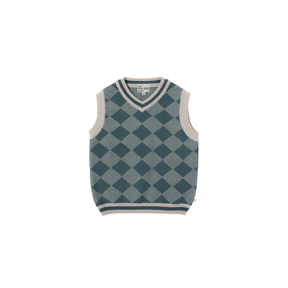 Bene Bene  Navy Argyle Knit Vest