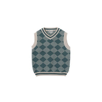 Bene Bene  Navy Argyle Knit Vest