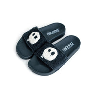 NUNUNU Black Melting Mask Fuzzy Slides
