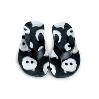 NUNUNU Black Skull Flip Flops