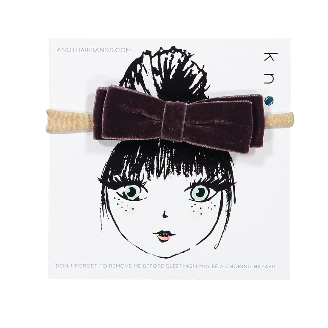 Knot Hairbands Velvet Ribbon Bow Band // Plum