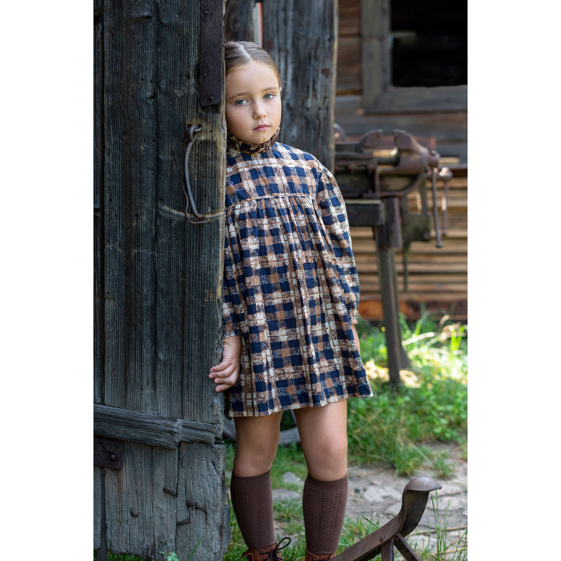 Noma Camel Blue Distressed Dress
