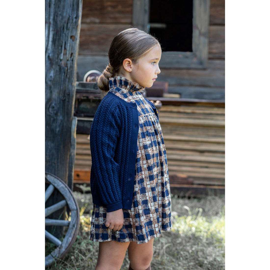 Noma Navy Cable Pointelle Cardigan