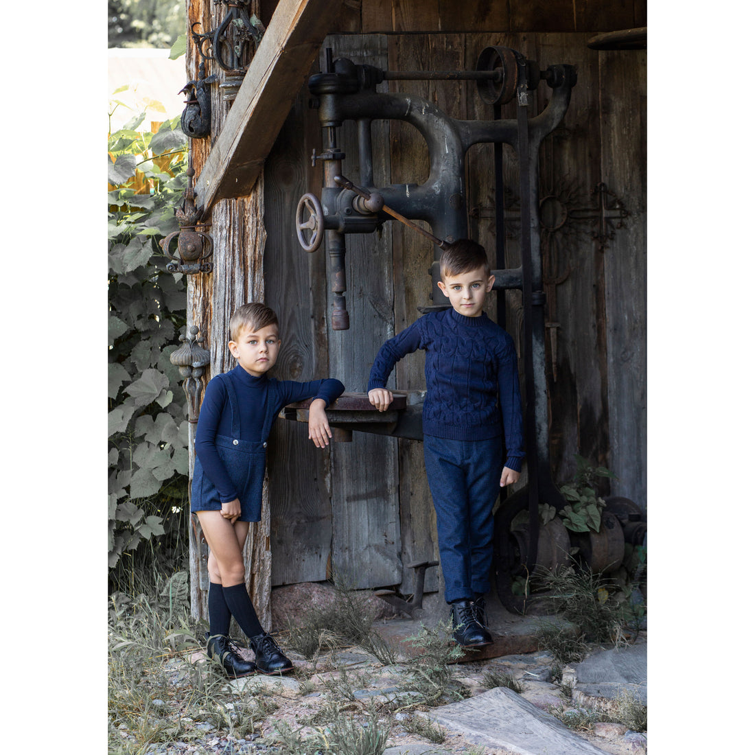 Noma Navy Mini Houndstooth Overall