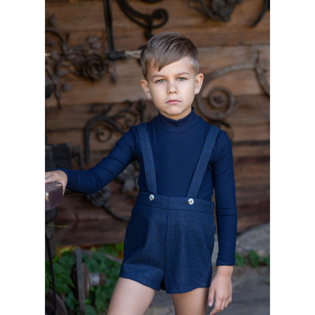 Noma Navy Mini Houndstooth Overall