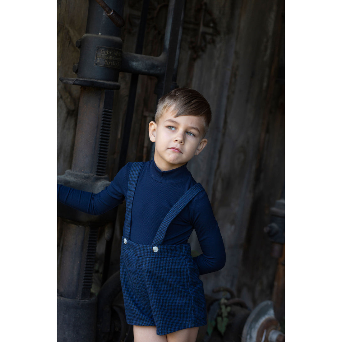 Noma Navy Mini Houndstooth Overall