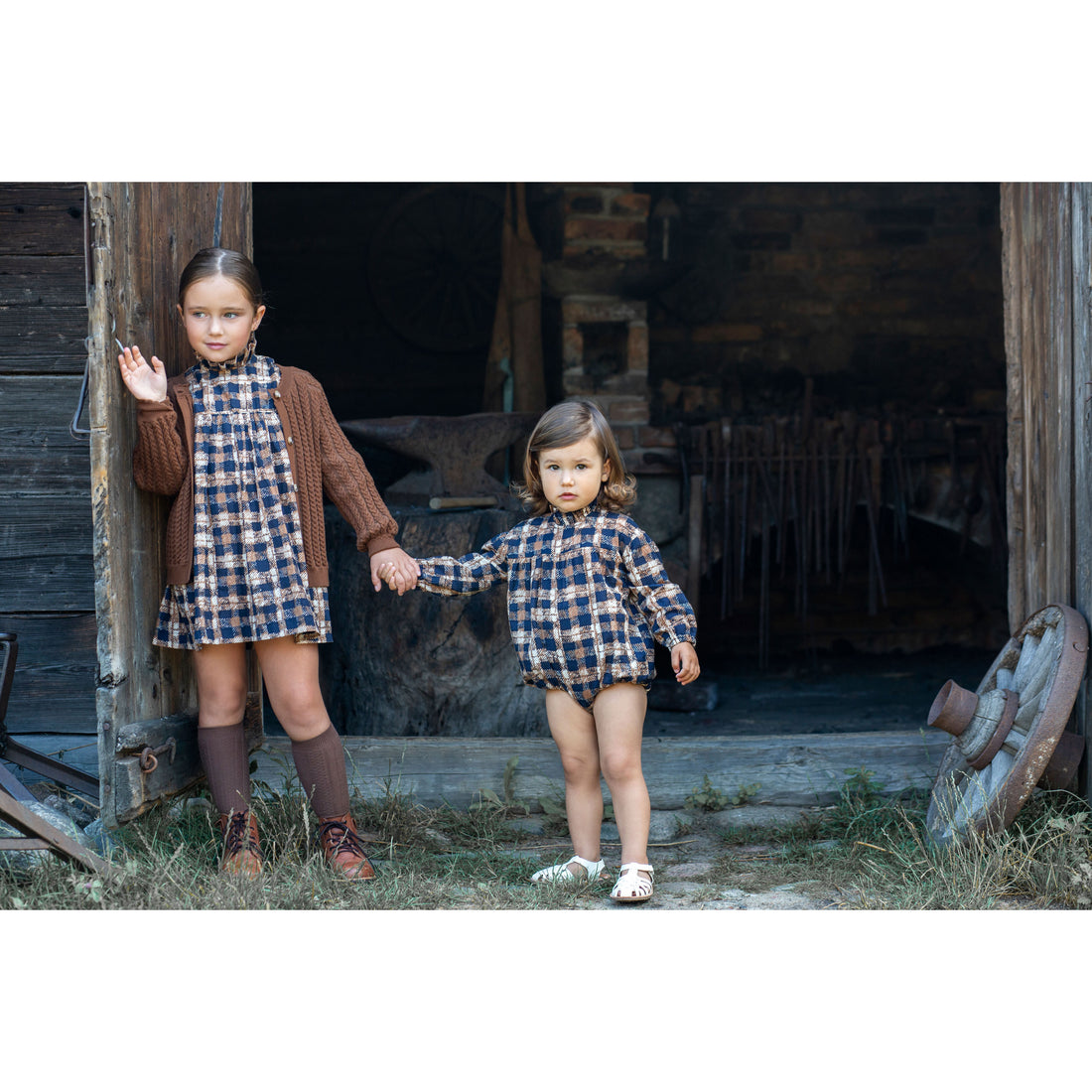 Noma Camel Blue Distressed Dress
