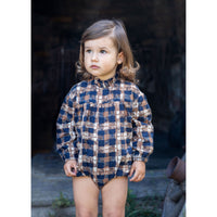 Noma Camel Blue Distressed Romper