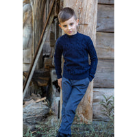 Noma Navy Mini Houndstooth Classic Trouser