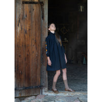 Noma Blue Embroidered Sleeve Dress