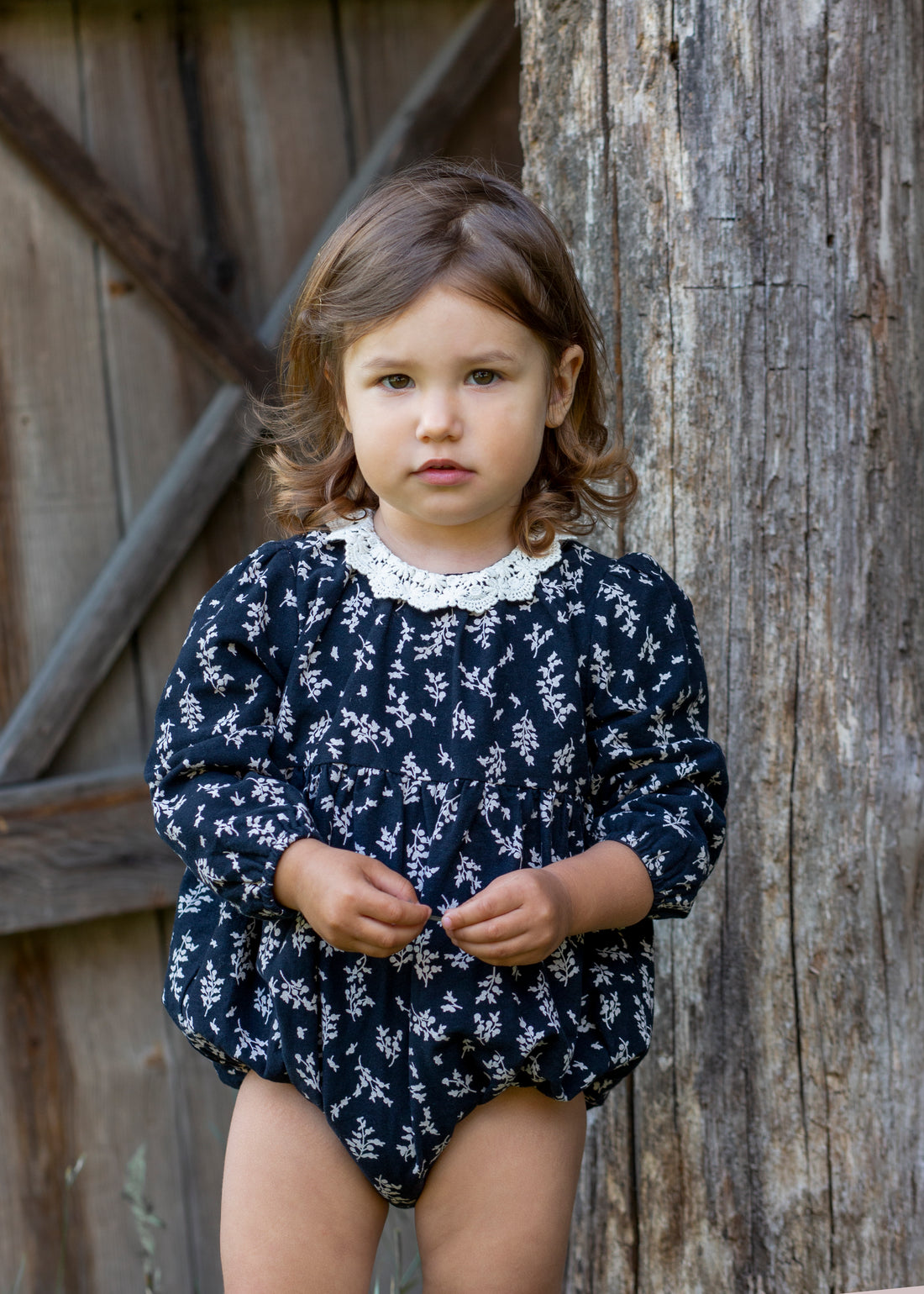 Noma Black Crochet Collar Romper