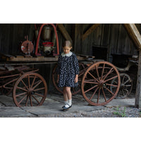 Noma Black Crochet Collar Tiered Dress