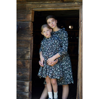 Noma Black Floral Accordian Pleated Dress