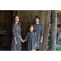 Noma Black Floral Accordian Pleated Dress