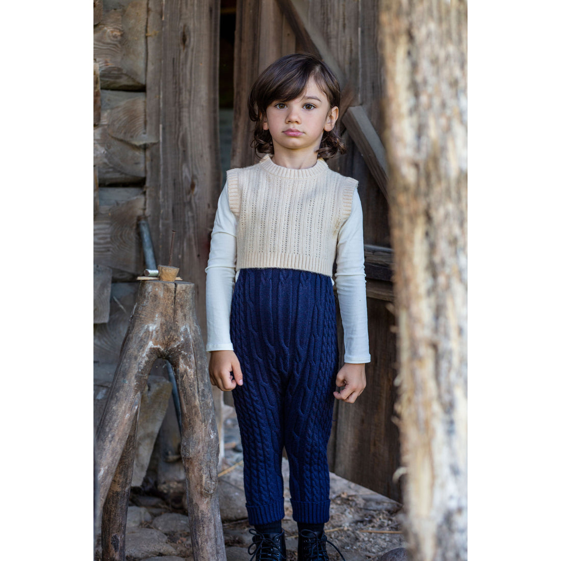 Noma Navy Cable Knit Romper