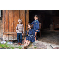 Noma Blue Floral Embroidered Smocked Dress
