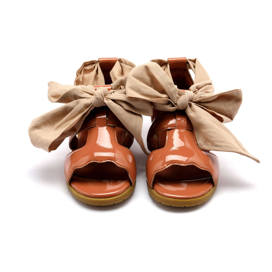Donsje Walnut Patent Leather Sandy Sandals
