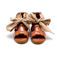 Donsje Walnut Patent Leather Sandy Sandals