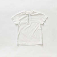 Hey kid Zip Terry Shirt- Short Sleeves- White