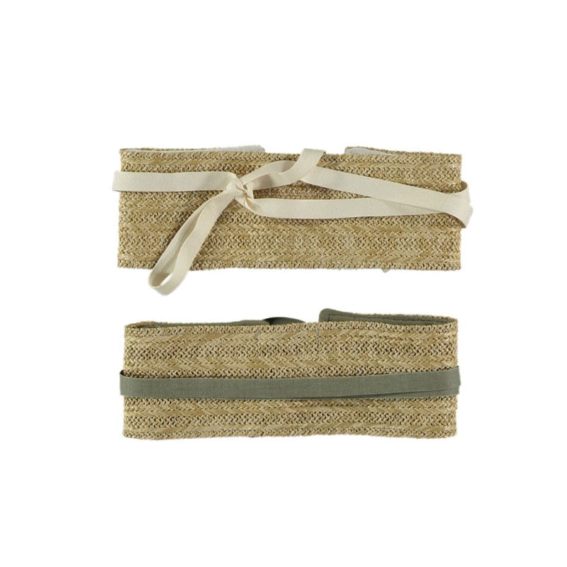 Belle Chiara Raffia Herringbone Woven Belt