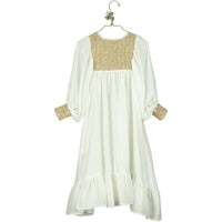 Belle Chiara Cream + Raffia Muslin Dress