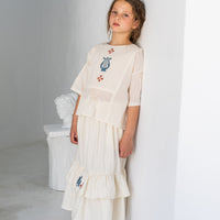 Belle Chiara Beige Thick Linen Sibyl Skirt
