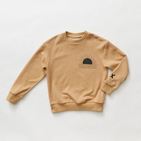 Hey kid Tan Sun Logo Sweatshirt