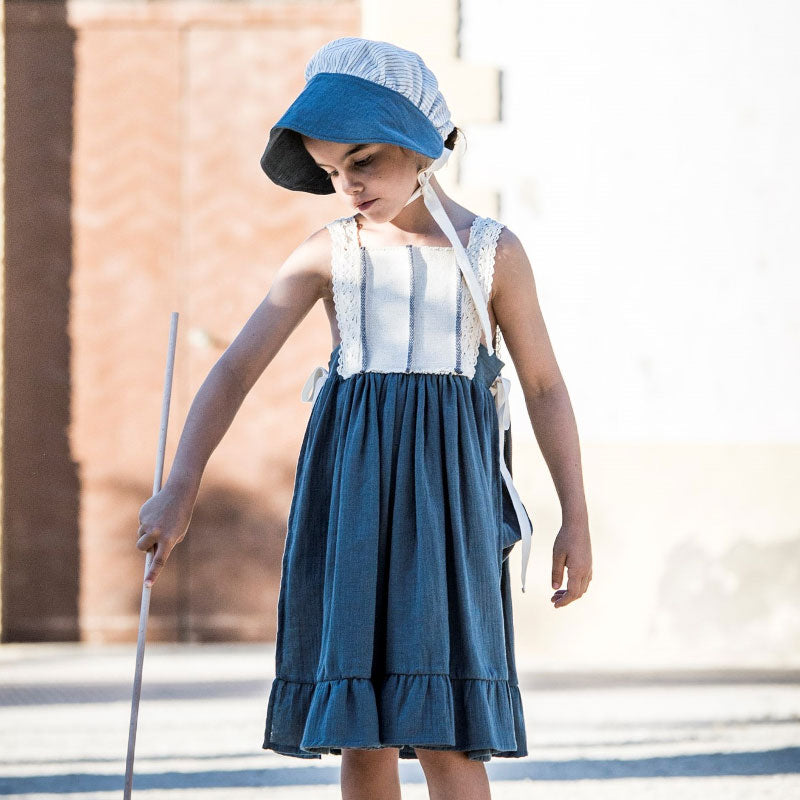Belle Chiara Blue Vintage Apron Dress