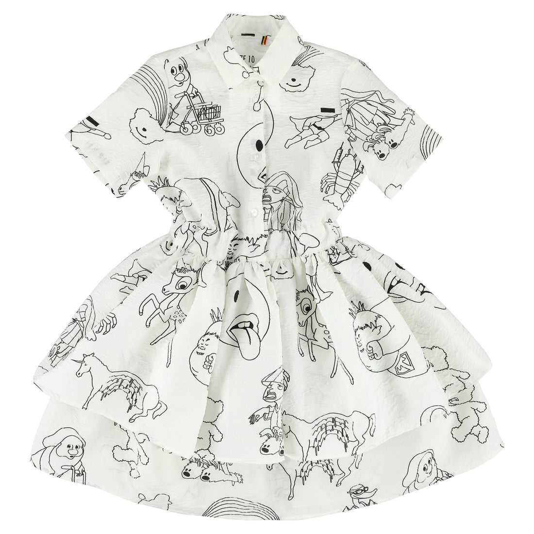 Caroline Bosmans Mix Fluo Poppy Mix Dress